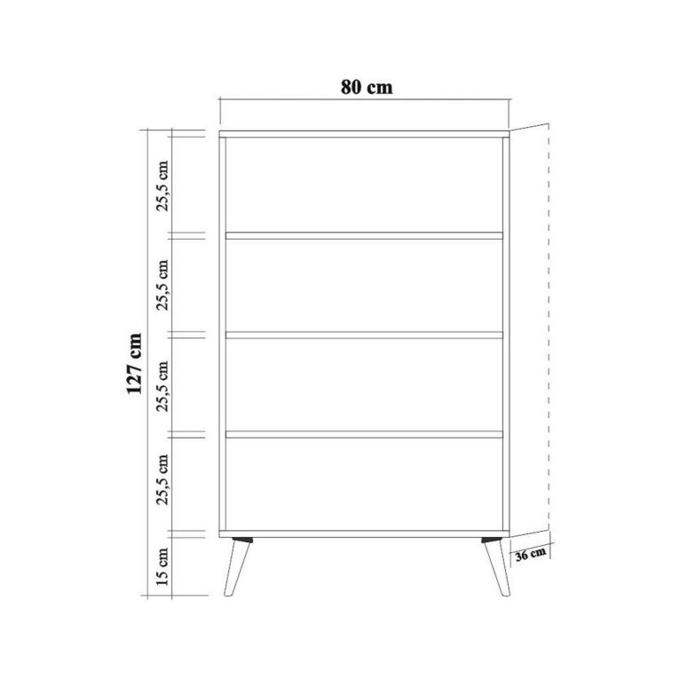 Credenza quercia e multicolore 80x36x127h cm 2 ante - Andalusite