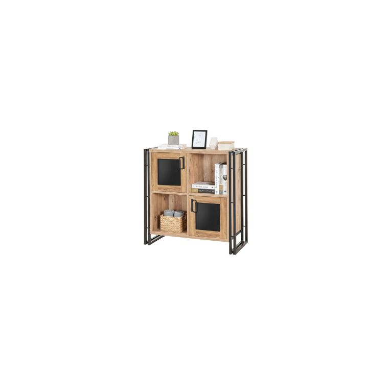 Credenza quercia e nera 89x35x89h cm 3 ante - Telesilla