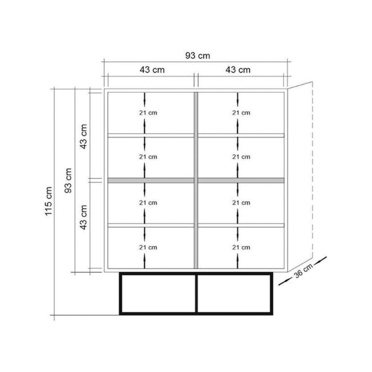 Credenza quercia e nera 93x36x115h cm 2 cassetti - Katmandu