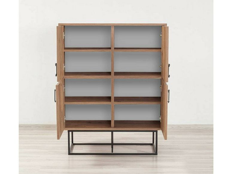 Credenza quercia e nera 93x36x115h cm 2 cassetti - Katmandu
