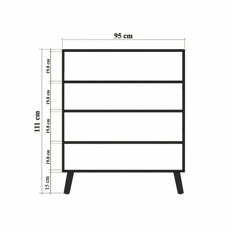 Credenza quercia e verde 95x36x111h cm 4 ante - Agyemang