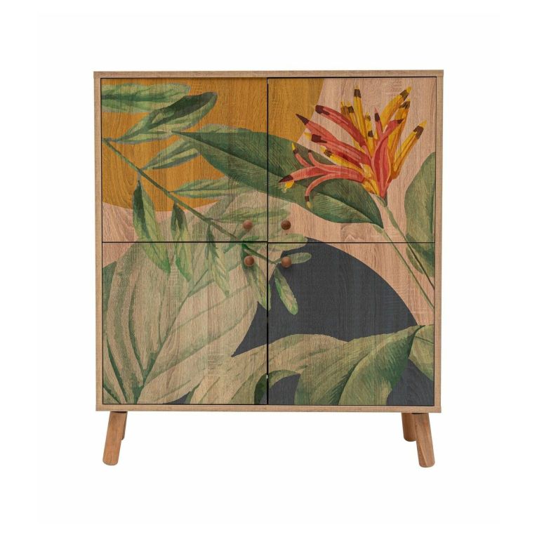 Credenza quercia e verde 95x36x111h cm 4 ante - Agyemang