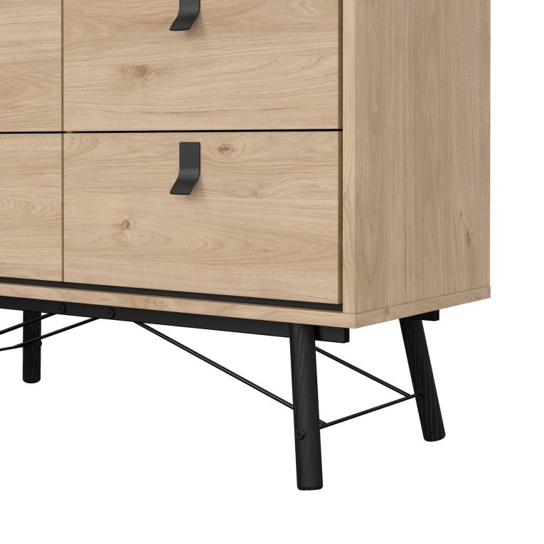 Credenza rovere 101x40x94h cm 6 cassetti - Maka