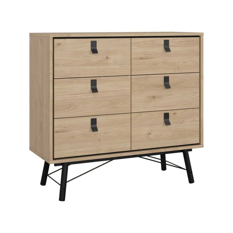 Credenza rovere 101x40x94h cm 6 cassetti - Maka