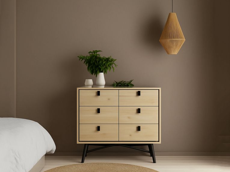 Credenza rovere 101x40x94h cm 6 cassetti - Maka