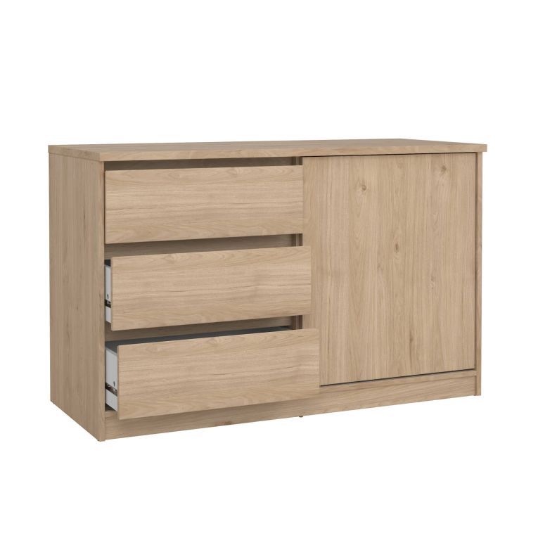 Credenza rovere 118x50x75h cm 1 anta e 3 cassetti - Bebinca