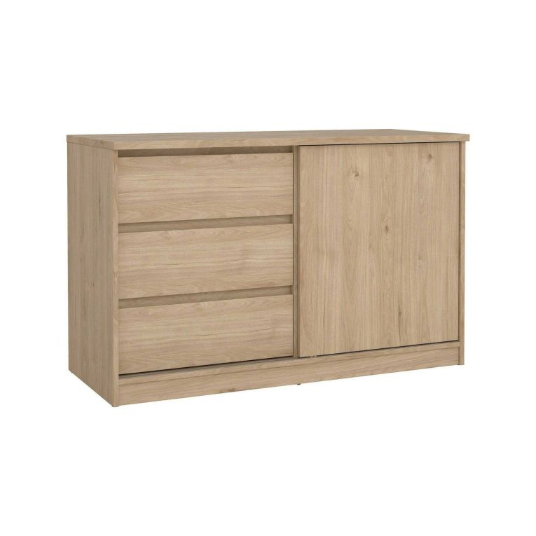 Credenza rovere 118x50x75h cm 1 anta e 3 cassetti - Bebinca