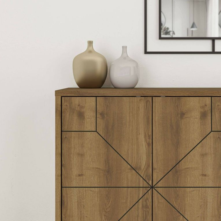Credenza rovere 123x35x77h cm 4 ante - Brunale