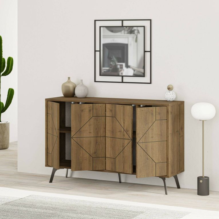 Credenza rovere 123x35x77h cm 4 ante - Brunale