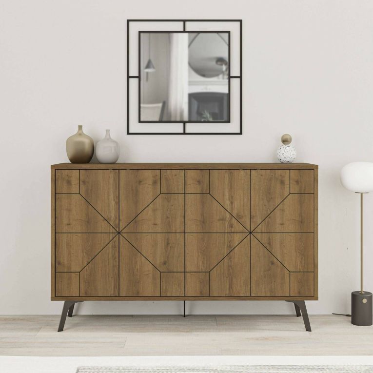 Credenza rovere 123x35x77h cm 4 ante - Brunale