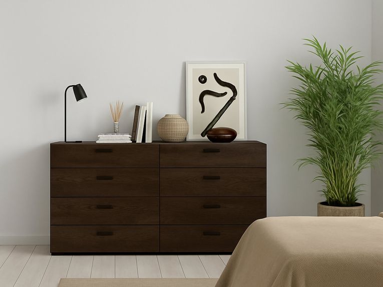 Credenza rovere 140x40x81h cm 8 cassetti - Acetosella