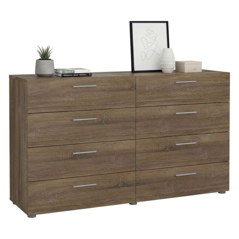 Credenza rovere 140x40x81h cm 8 cassetti - Phethai