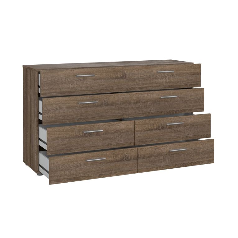 Credenza rovere 140x40x81h cm 8 cassetti - Urduja