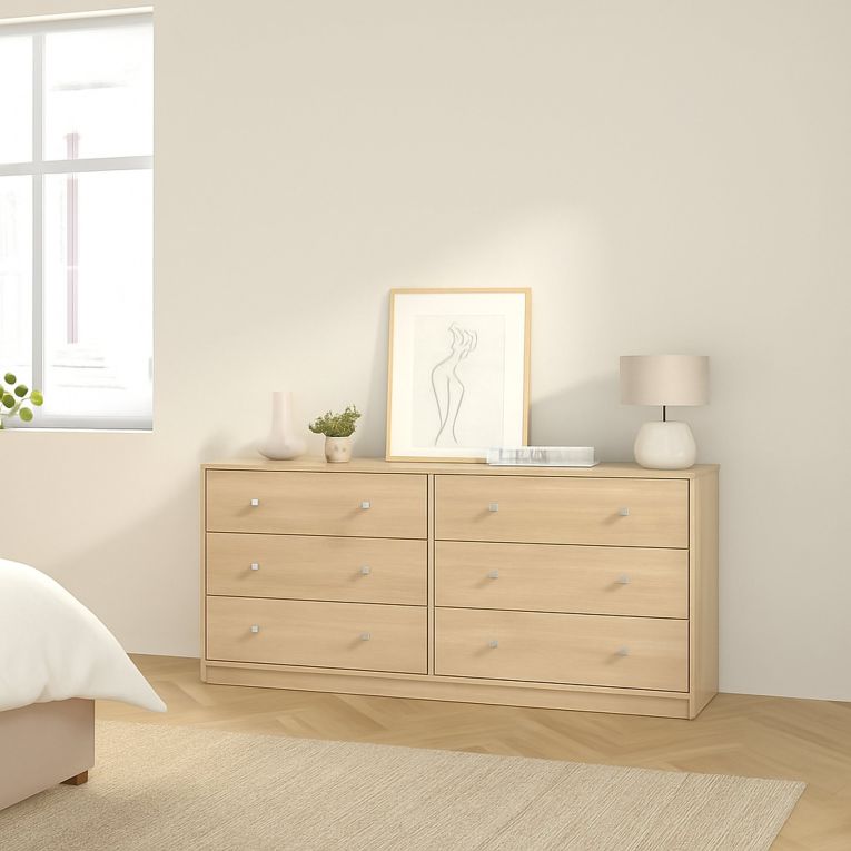 Credenza rovere 143x30x68h cm 6 cassetti - Rick