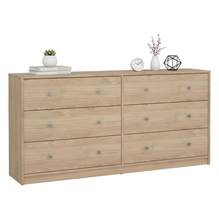 Credenza rovere 143x30x68h cm 6 cassetti - Rick