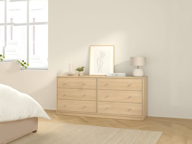 Credenza rovere 143x30x68h cm 6 cassetti - Rick