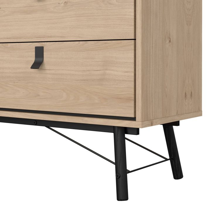 Credenza rovere 150x40x94h cm 6 cassetti - Anturio