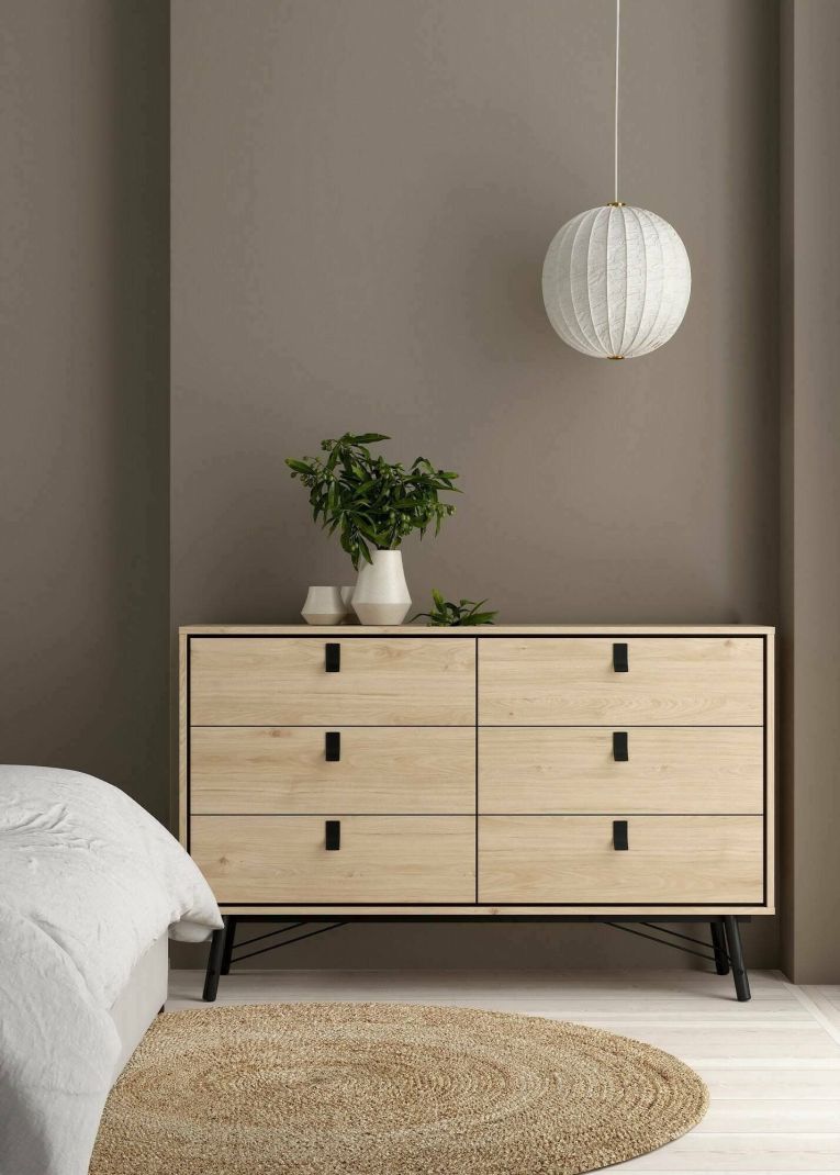 Credenza rovere 150x40x94h cm 6 cassetti - Anturio