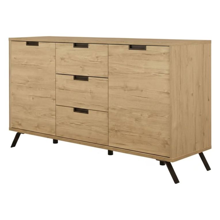 Credenza rovere 156x50x86h cm 2 ante e 3 cassetti - Alphonse