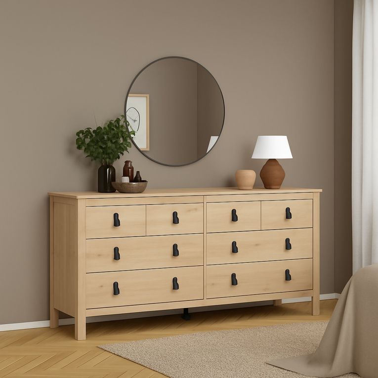 Credenza rovere 159x38x79h cm 8 cassetti - Kovsova