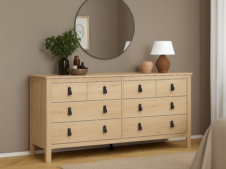 Credenza rovere 159x38x79h cm 8 cassetti - Kovsova