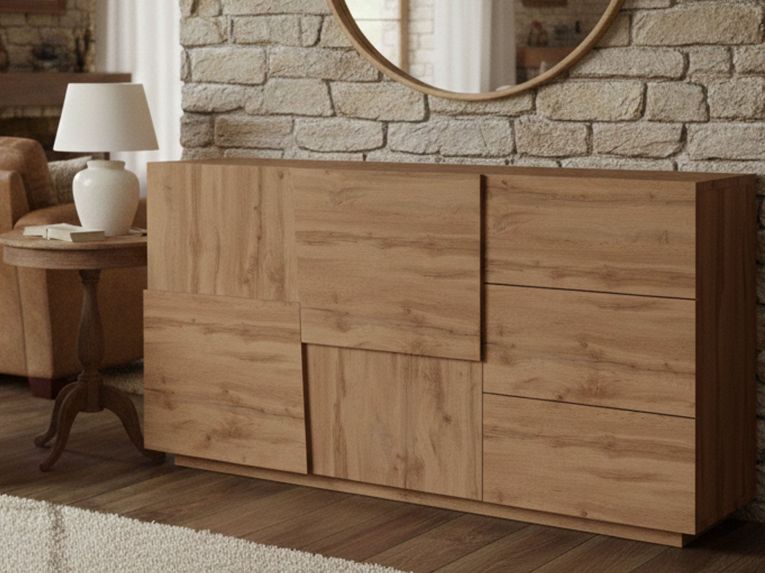 Credenza rovere 180x44x86h cm 2 ante e 3 cassetti - Avelignese