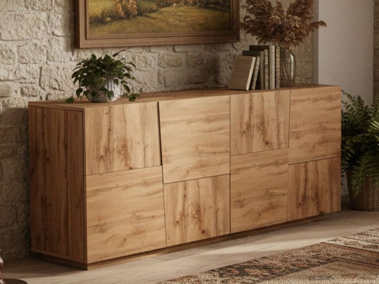 Credenza rovere 200x44x86h cm 4 ante - Arda
