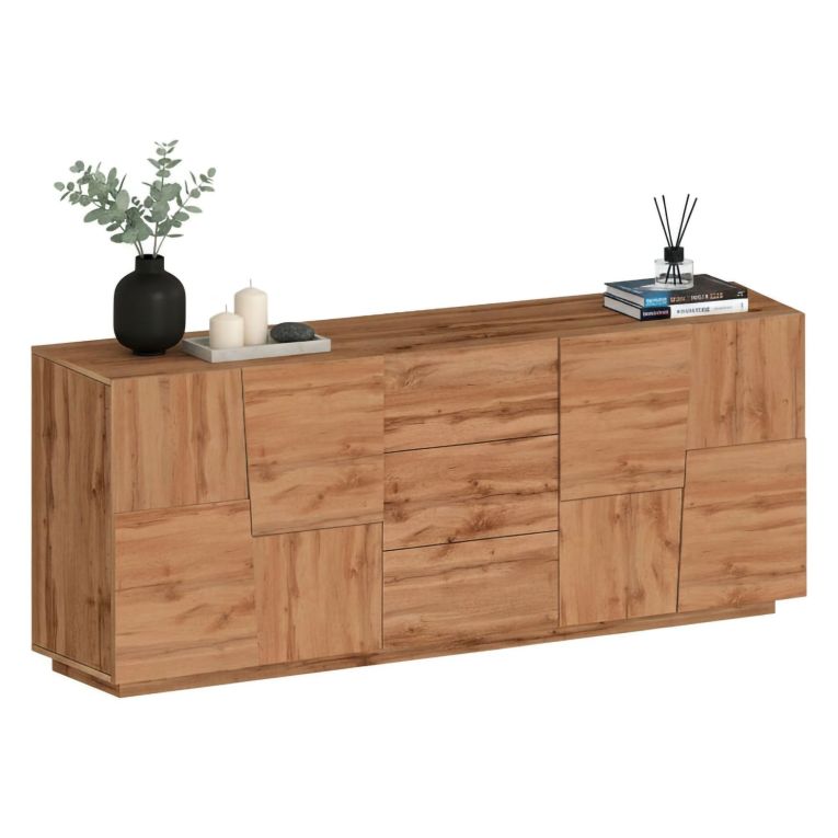Credenza rovere 220x44x86h cm 4 ante e 3 cassetti - Astel