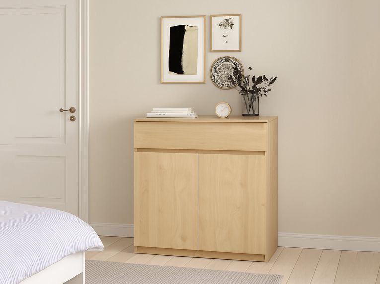 Credenza rovere 80x40x100h cm 2 ante e 1 cassetto - Genziana
