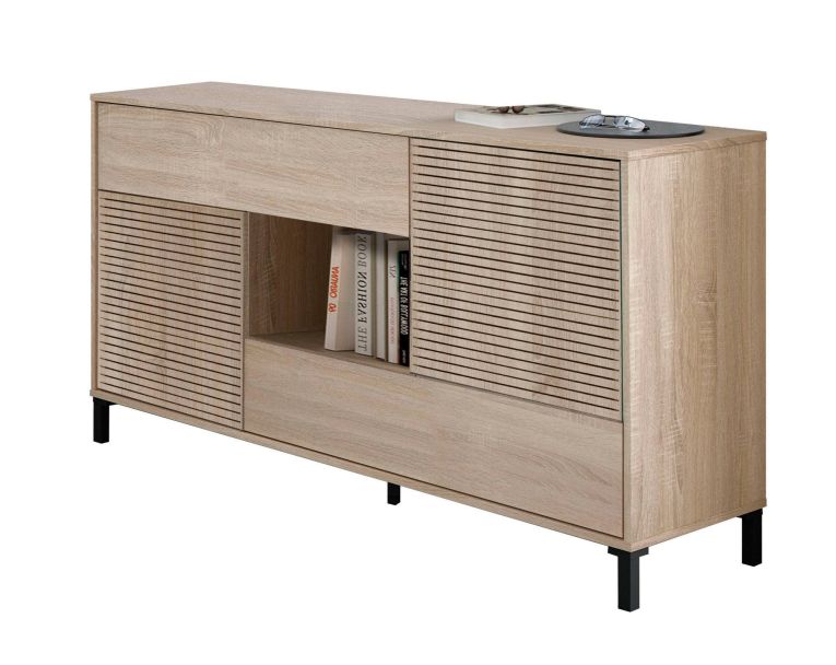 Credenza rovere cannettato 151x41x80h cm 2 ante e 2 cassetti - Abib