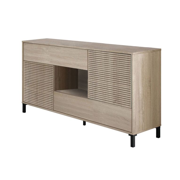 Credenza rovere cannettato 151x41x80h cm 2 ante e 2 cassetti - Abib