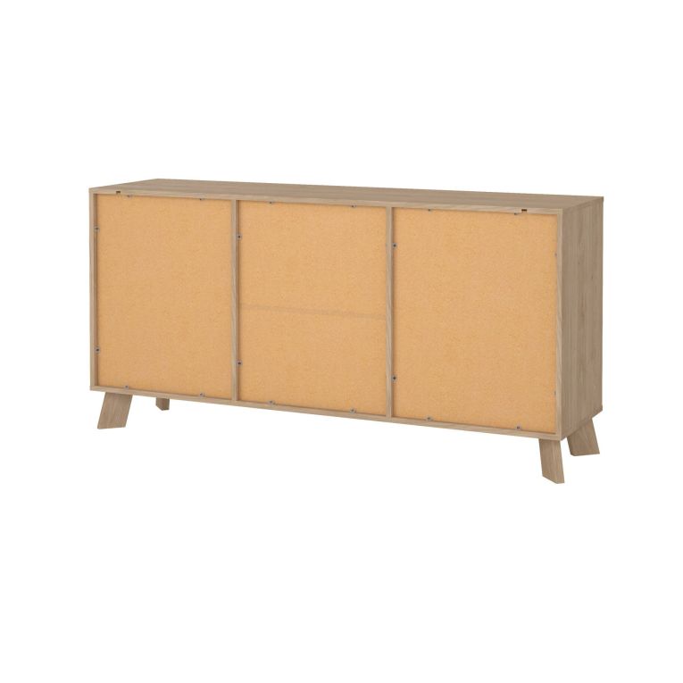 Credenza rovere e bianca 147x39x73h cm 2 ante e 3 cassetti - Pepito