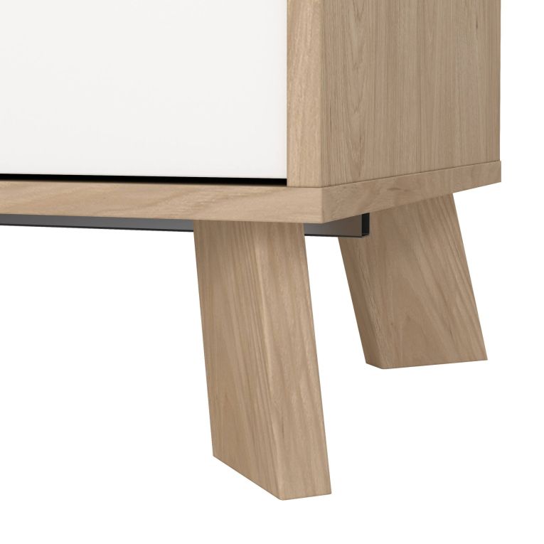 Credenza rovere e bianca 147x39x73h cm 2 ante e 3 cassetti - Pepito
