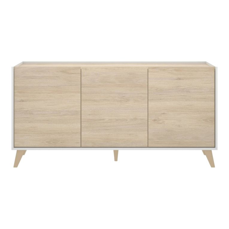 Credenza rovere e bianca 155x43x75h cm 3 ante - Afrodite