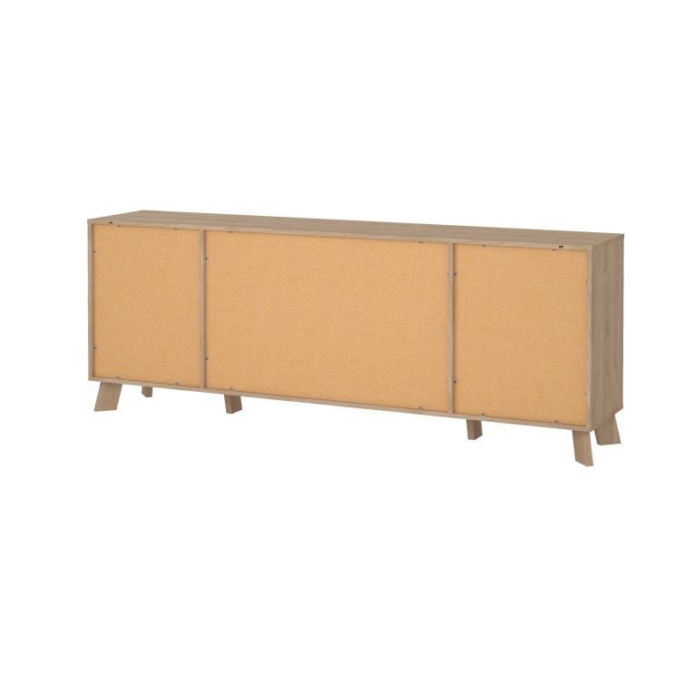 Credenza rovere e bianca 195x39x73h cm 4 ante e 1 cassetto - Wukong