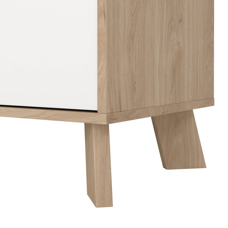 Credenza rovere e bianca 195x39x73h cm 4 ante e 1 cassetto - Wukong