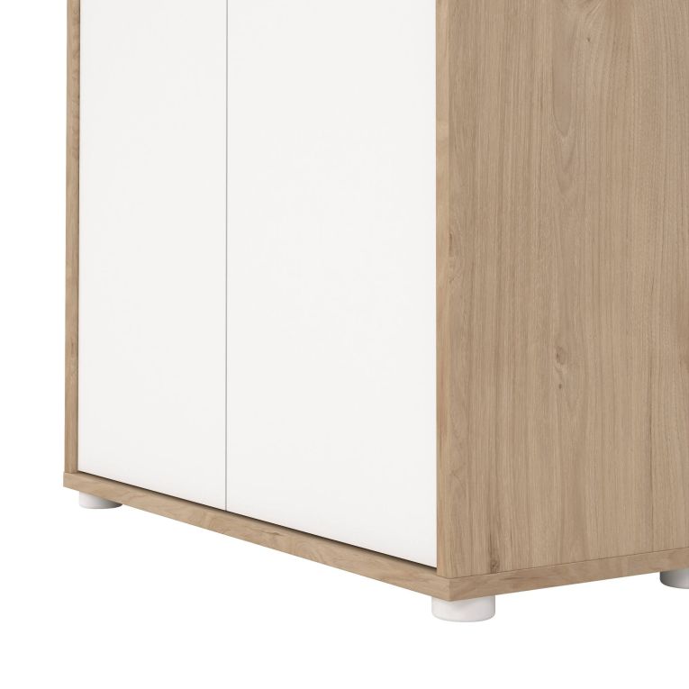 Credenza rovere e bianca 79x34x123h cm 2 ante - Canossa