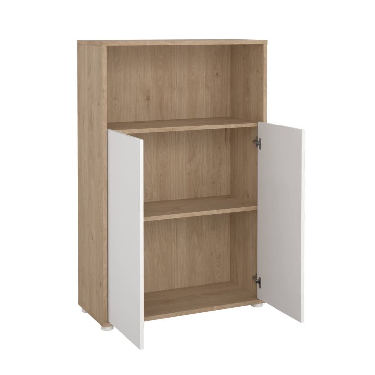 Credenza rovere e bianca 79x34x123h cm 2 ante - Canossa