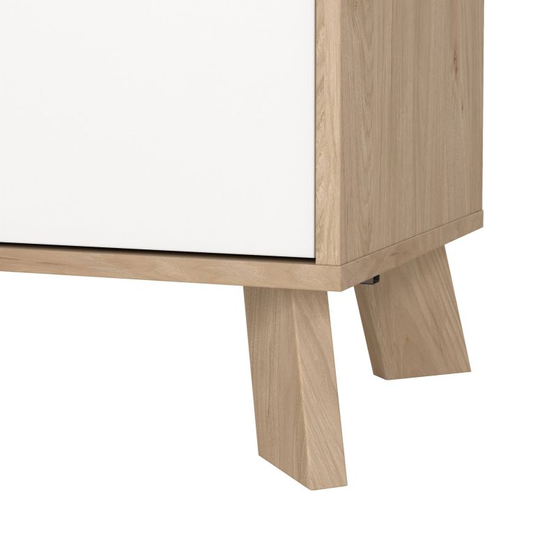 Credenza rovere e bianca 98x39x73h cm 2 ante e 1 cassetto - Tulo