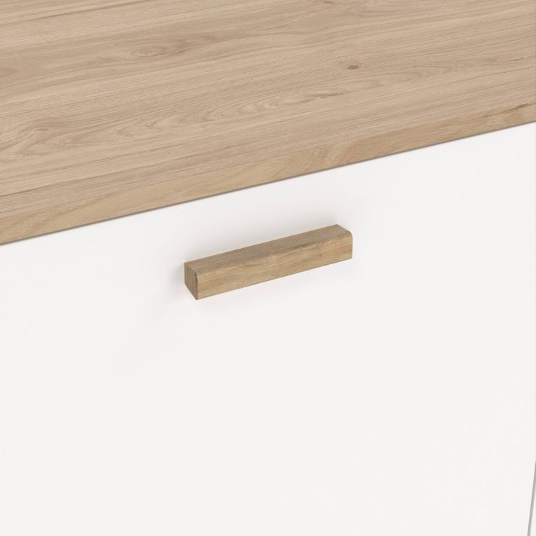 Credenza rovere e bianca 98x39x73h cm 2 ante e 1 cassetto - Tulo