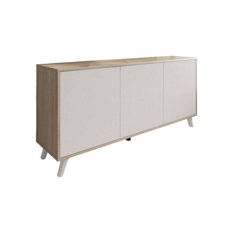 Credenza rovere e bianca moderna 153x39x72h cm 3 ante - Annina