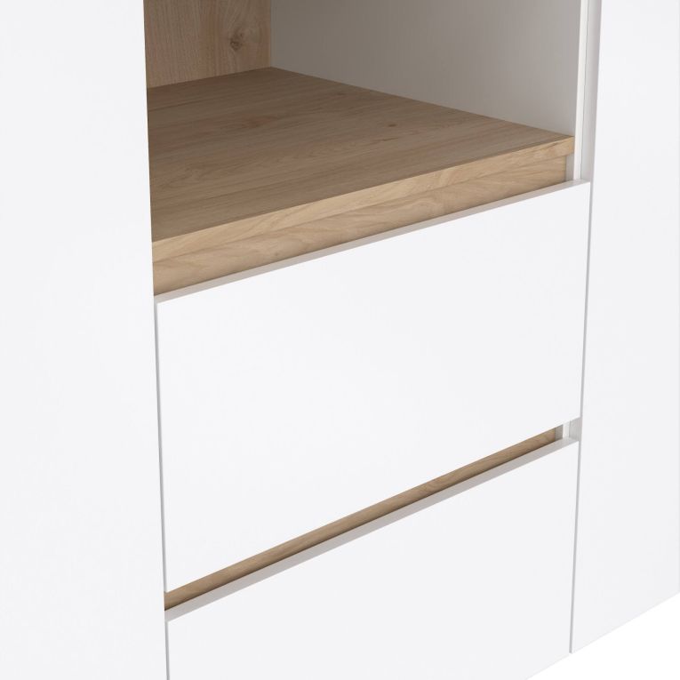 Credenza rovere e bianco lucida 148x48x83h cm 2 ante e 2 cassetti - Alalngar