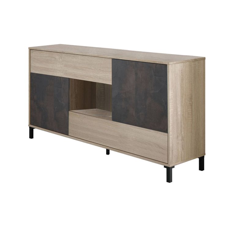 Credenza rovere e ossido 151x41x80h cm 2 ante e 2 cassetti - Abib