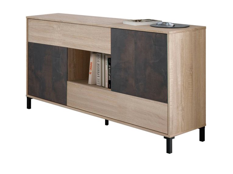 Credenza rovere e ossido 151x41x80h cm 2 ante e 2 cassetti - Abib