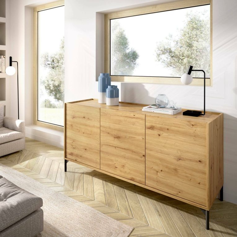 Credenza rovere nodi 155x43x75h cm 3 ante - Afrodite