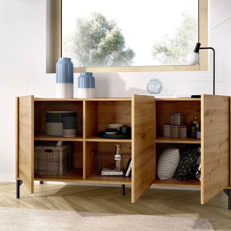 Credenza rovere nodi 155x43x75h cm 3 ante - Afrodite