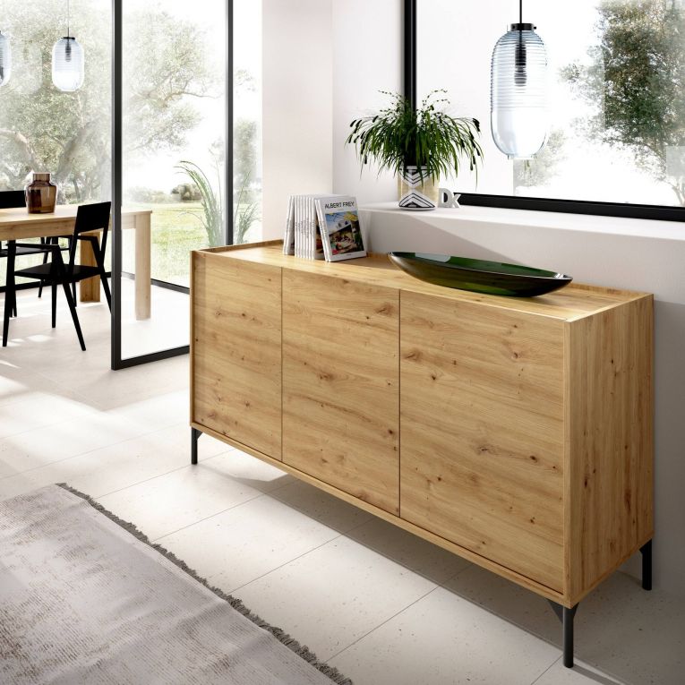 Credenza rovere nodi 155x43x75h cm 3 ante - Afrodite
