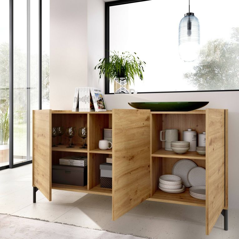 Credenza rovere nodi 155x43x75h cm 3 ante - Afrodite