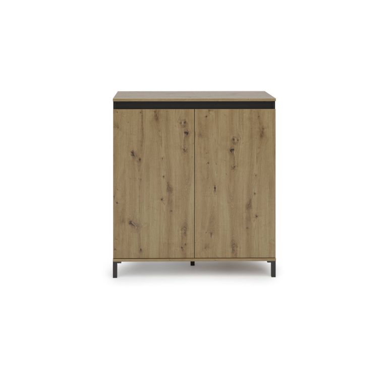 Credenza rovere nodi e antracite 100x40x110h cm 2 ante - Tokyo