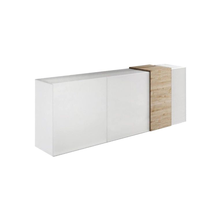 Credenza rovere nodi e bianco lucida 181x44x86h cm 3 ante - Jerry